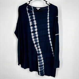 purejill Indigo Dyed Top Long Sleeve‎ Size Small Cotton Blend